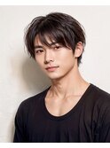 爽やかメンズ☆ビジネスショートマッシュ黒髪透明感カラー