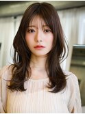 ☆レイヤーカット毛先ワンカールくせ毛風カール薄めバングデジパ