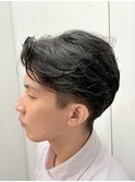 爽やかナチュラルパーマツーブロック