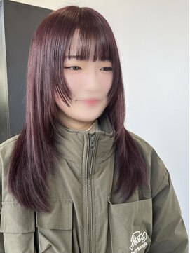 ゴウトゥデイシェアサロン 町田店(GO TODAY SHAiRE SALON) ブリーチなしワインレッド×レイヤーカット【町田】