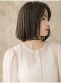 大人美人美髪艶感ストレート黒髪ハッシュカットボブ30代40代W