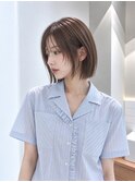 髪質改善地毛風縮毛矯正くびれレイヤー切りっぱなしボブ