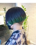 前下がり×ショートボブ×裾カラー