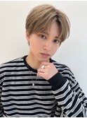 センターパートメンズマッシュパーマニュアンスパーマ刈り上げ