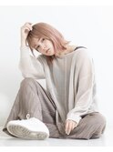 【Link】ピンクベージュ/ハイトーン/ボブ/切りっぱなしボブ