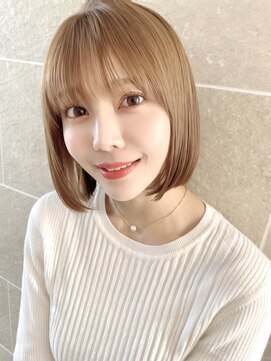 サンド ミュウ 横浜店(sand mieu) ボブディオリーブベージュ髪質改善縮毛矯正フェイスレイヤー