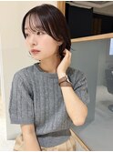 "久保田"顔まわりレイヤー ボブウルフレッドブラウン