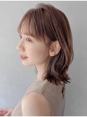 前髪うるツヤくせ毛風カール大人可愛いくびれヘア結べるボブ