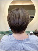 白髪ぼかしハイライトショートスタイル　40代50代60代　土浦