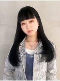 美髪顔周りレイヤーおくれ毛前髪カットロング_F0771