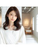 ★美髪レイヤーカット顔まわりレイヤーくびれミディアムレイヤー