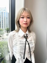 ヘアプレイスソル (HAIR PLACE SoL)&nbsp;ブリーチカラー/ミルクティーベージュ/ミディアムレイヤー