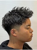 無造作ピンパーマ<理容室><バーバー>