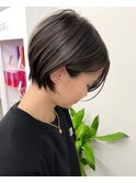 ハイライトバレイヤージュダブルカラーショートカット30代40代