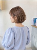 透ける前髪のニュアンスボブ/前髪カット