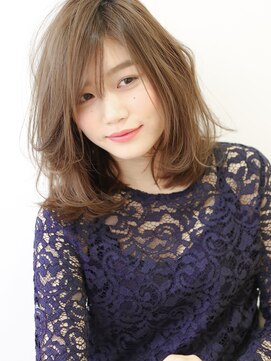 ジアン バイ ミルボン NU茶屋町+(GIEN by milbon) スライドフェザーボブ×モーブカラークリアグレージュ