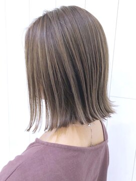 アイティーバイアルバム 八王子店(IT by ALBUM) ハイライトグレージュボブ_Aラインボブかきあげロング_ba320532