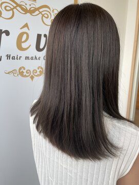 レーヴ バイ ヘアメイクカリス(reve by Hair make Charis) グレージュストレート【盛岡/滝沢/青山/髪質改善】