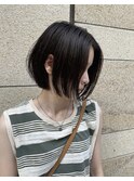 まとまりやすい内巻きボブ　前髪なし