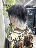 【GEEKS渋谷】マッシュウルフ/インナーカラー/シルバーホワイト
