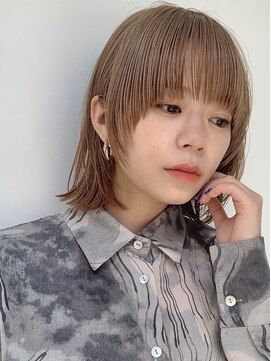 ベル 銀座5丁目店(Belle) 顔周りレイヤーこなれミディレイヤーカットぱっつん前髪銀座