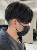 黒髪マッシュナチュラルマッシュメンズヘア韓国ツーブロック