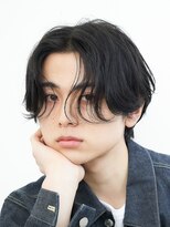 センターパートカルマヘアニュアンスパーマアップバング韓国原宿