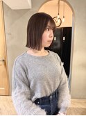 ミルクティーベージュぷつっとボブケアブリーチ 梅田