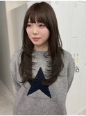 レイヤーカット 韓国風レイヤー 顔周りカット 艶髪 暗めカラー