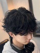 バース 梅田中崎町店(BIRTH)&nbsp;韓国へアカルマパーマワックスなしセンターパート黒髪ウルフ