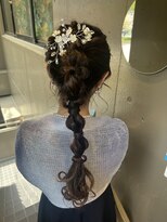 プランツヘアー&nbsp;編みおろしポニー/博多美容室