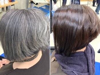 エムズ(M'S)の写真/髪を傷めずに自然な美しさを引き出す新感覚の白髪染め《輝髪ペインター》が大好評！通いやすい価格◎
