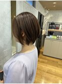 くびレイヤーエモージュ前髪ピンクベージュワンカール【高円寺】