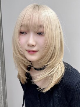 サンク 原宿 表参道(cinq) ハイトーンダブルカラーミルクティーベージュホワイトベージュ★