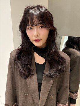 ソル 栄矢場町(SOL) ワインレッド　秋ヘアー　ワンカラー