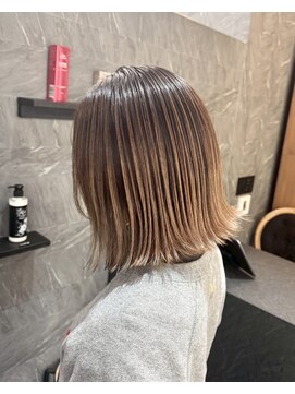 【ミルクティーベージュ/ハイライト】髪質改善/カラー/今泉/天神