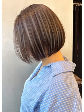 ロゼ 京橋(Rose) 【ROSE】大人ボブ＿ハイライトカラー＿白髪ぼかし