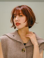 benji 横浜店【ベンジー】【3月28日オープン(予定)】 オレンジヘアで無造作に動かすボブ 2