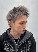 MEN’S HAIR/パイルツイスト/ホワイトハイライト/眉毛カット