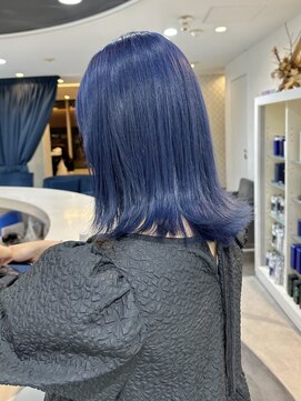 エアー 青山(AIR) くびれヘアハイトーンカラーブルーカラー