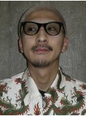 メンズダブルカラーボウズブリーチシルバーカラーボウズカラー