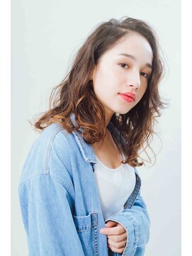 ニュイ 高槻 阪急茨木店(nui) イメチェンアンブレラカラー前髪ウェーブパーマこなれミディ