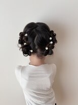ツインお団子ヘア渋谷ヘアセットキッズヘア mutsuki