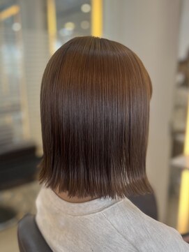 スタイル 成城学園前(STYLE) 【オレンジベージュ】ぷつっとボブとオレンジカラーが相性抜群