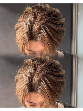 ステラ(STELLA) メンズ/バレイヤージュ/センターパート/ブリーチ＆ダブルカラー