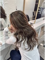 ブレンド 渋谷(BLend) ハイライトカラーくびれヘアアプリコットオレンジ