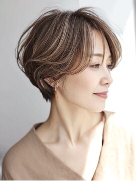 ハーツ(Heart's) 大人可愛い40代50代くびれショートボブ丸みショート
