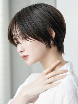 ソワネ 表参道(soigne) 表参道白髪ぼかしハイライトウルフショートヘアグレージュ40代