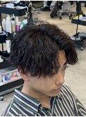 縦落ちパーマセンターパートシャドウパーマフェザーパーマ