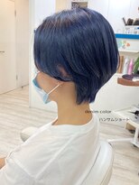 アルターシェリー(aL-ter che'rie)&nbsp;デニムカラーショートボブ センターパート 前髪なし